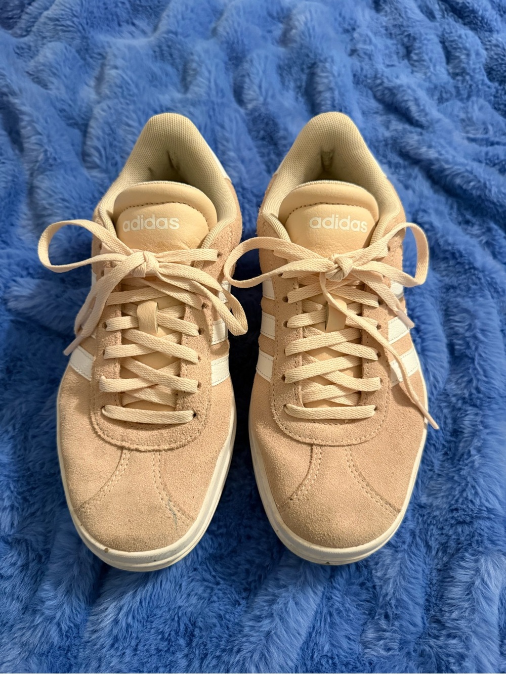Adidas Women's Platform VL Court Suede Pale Pink Sneakers.